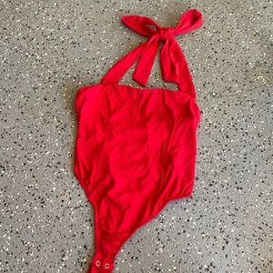 Forever 21 red knit body suit